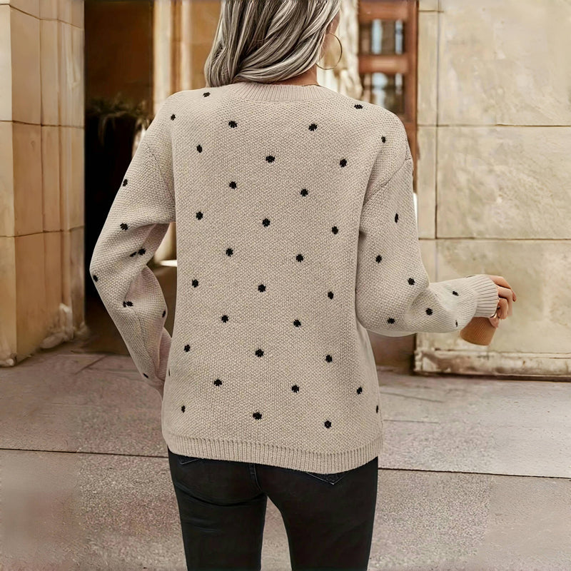 NINA - Gepunkteter Strickpullover