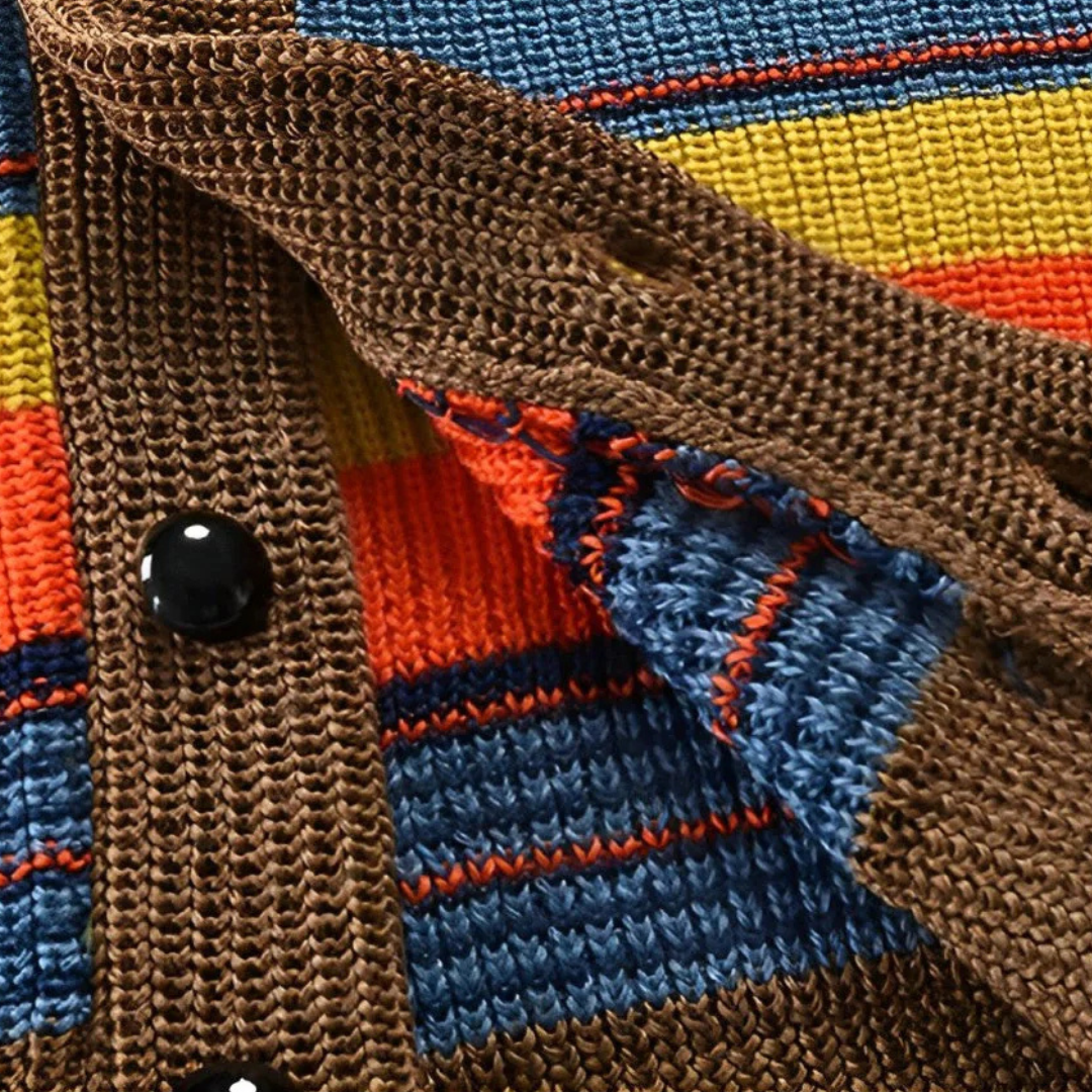 GARRY™|RETRO STRICKJACKE MIT STREIFEN