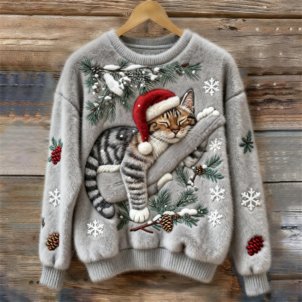 Wintertraum Katze Weihnachtspullover