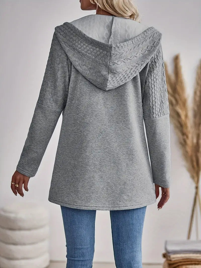 Vespara – Damen Sweatshirt mit Reißverschluss und elegantem Kapuzenpullover