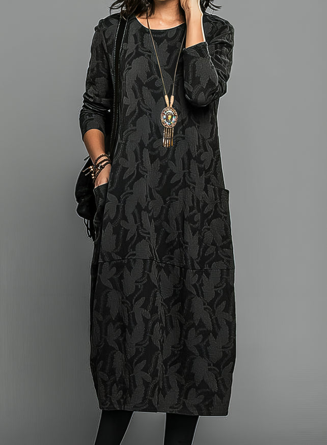 Cassie | Lässiges Winterkleid mit Rundhalsausschnitt