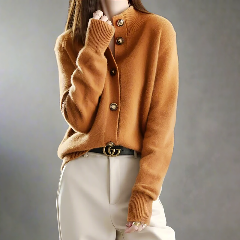 Strickjacke mit Stehkragen für Damen