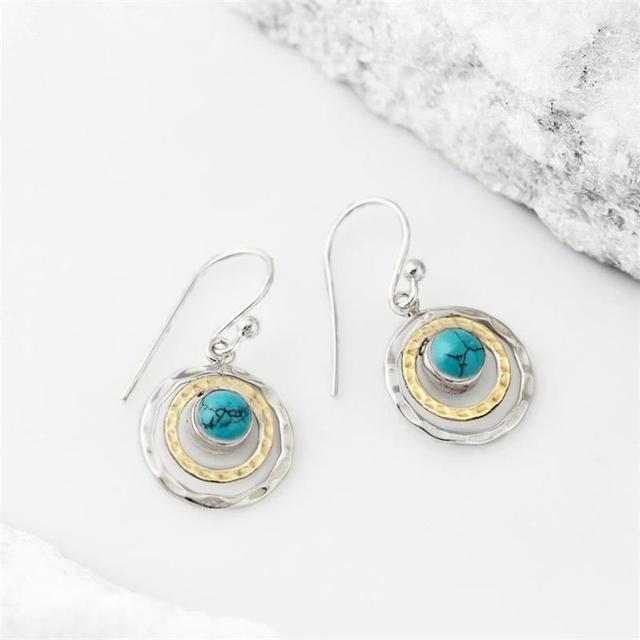 Boho Saturn Ohrringe mit Türkis
