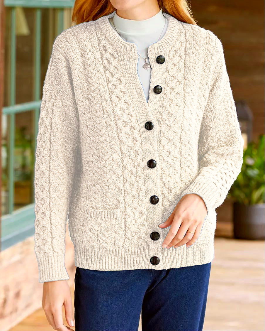 Giada | Weicher Cardigan mit Geflochtenem Muster