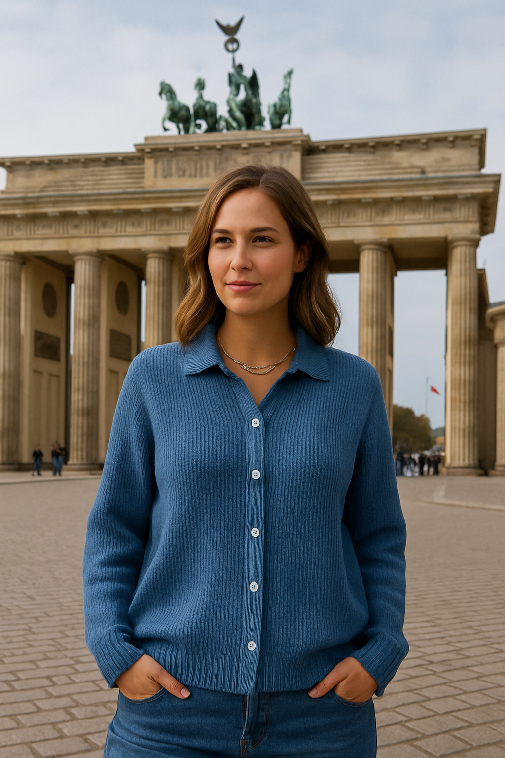 Malea | Klassische Gestrickte Knopf-Cardigan
