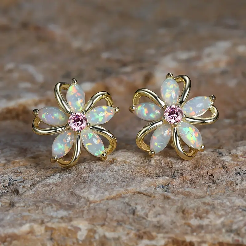 Ohrringe mit Opal-Margeriten