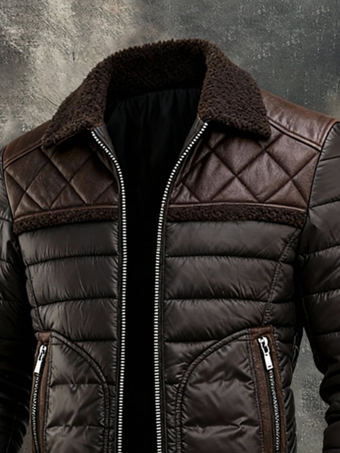 Vanhouten™ | Dunkel gefütterte Jacke mit warmem Sherpa-Kragen
