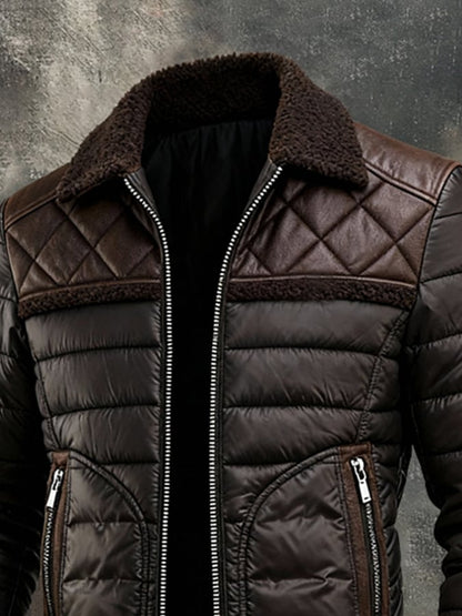 Vanhouten™ | Dunkel gefütterte Jacke mit warmem Sherpa-Kragen