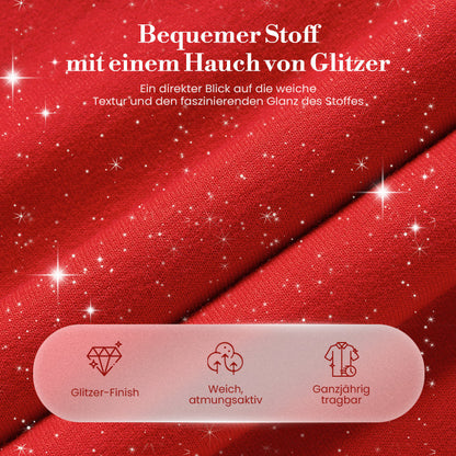 Damen-Glitzer-Weihnachts-Zweiteiler