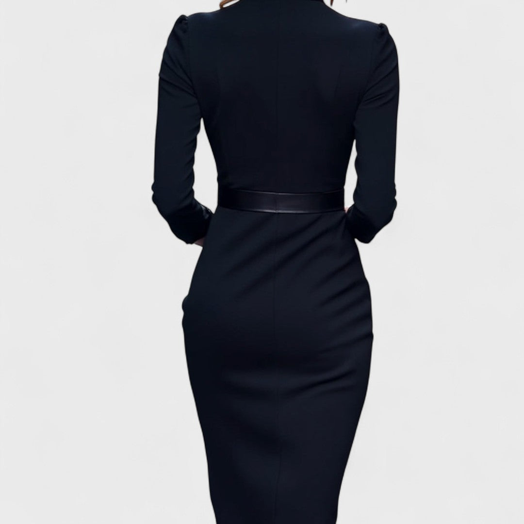 Lira™ | Mandarin Luxe – Maxikleid mit Gürtel