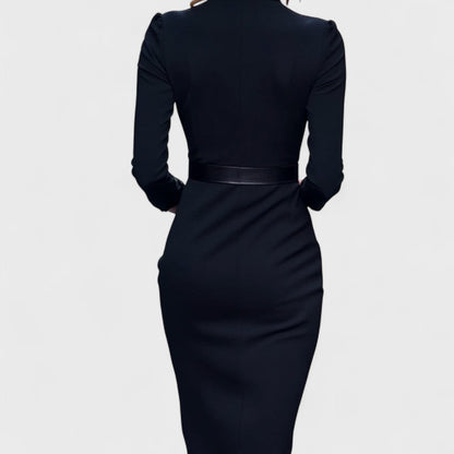 Lira™ | Mandarin Luxe – Maxikleid mit Gürtel