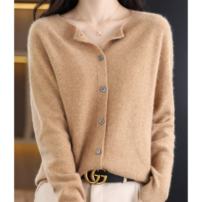 ANJA - Reine Merinowolle Damen O-Uringad Strickpullover