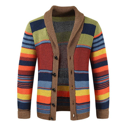 GARRY™|RETRO STRICKJACKE MIT STREIFEN