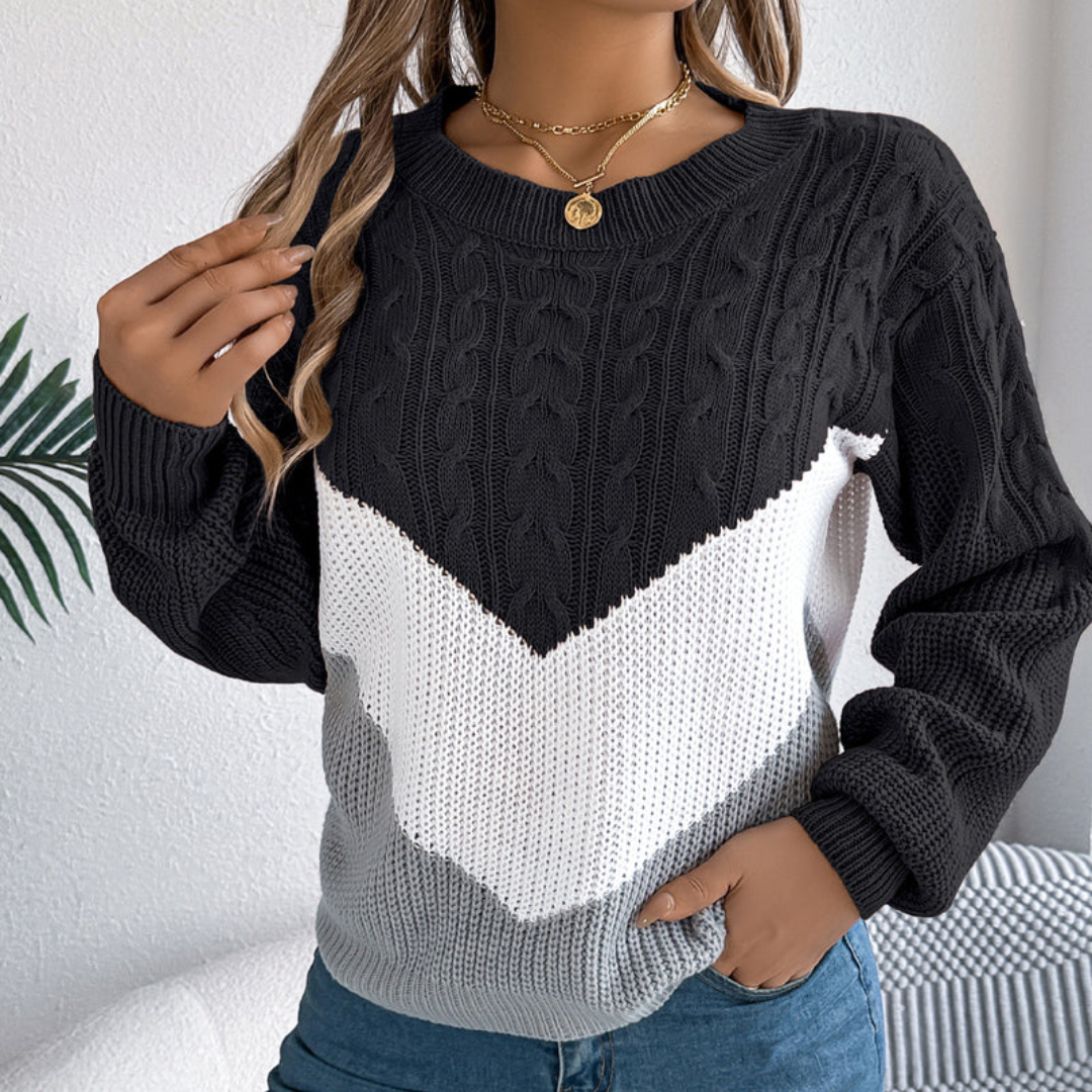 Teresa | Klassisches Geflochtenes Strickoberteil