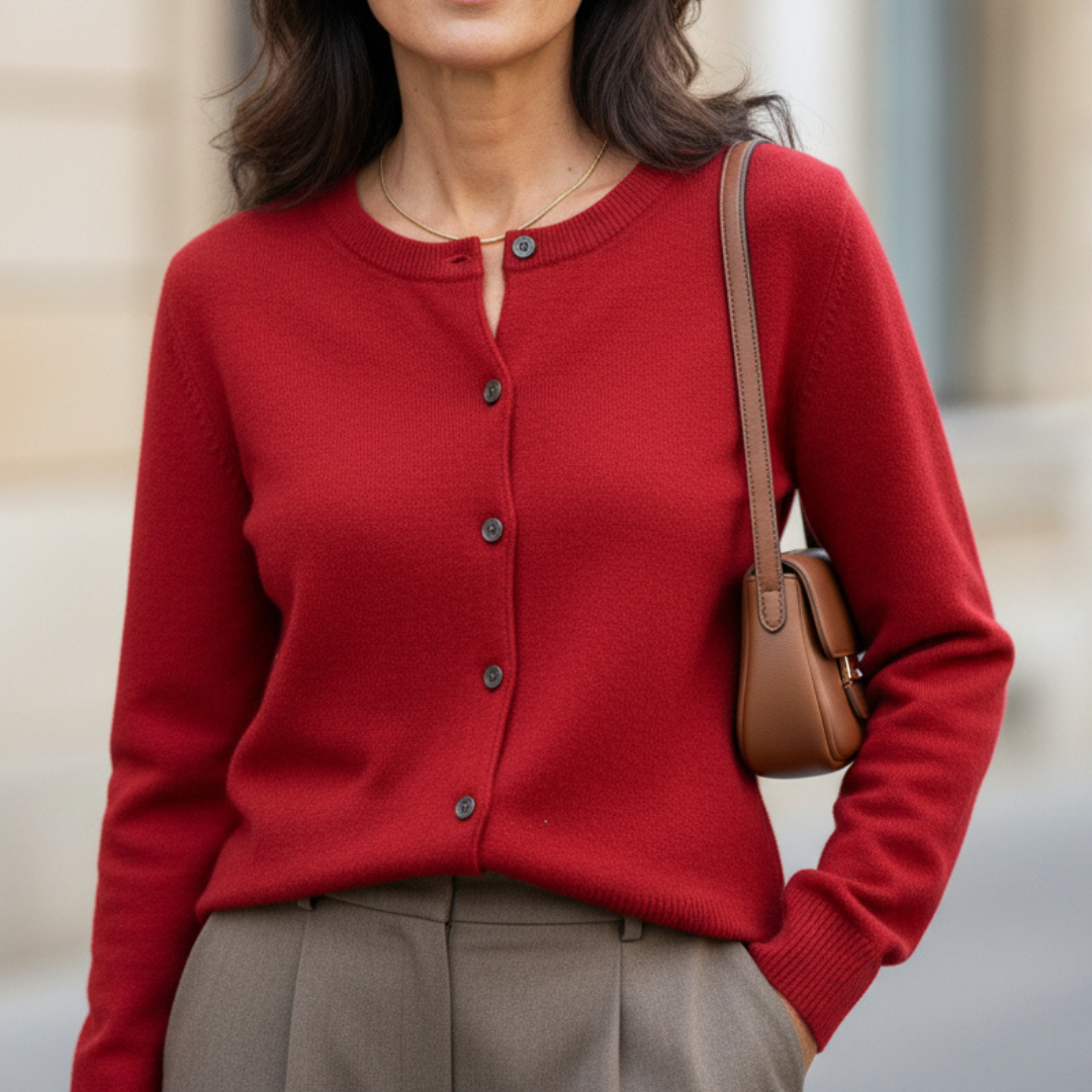 Sofia | Weicher Knopf-Cardigan