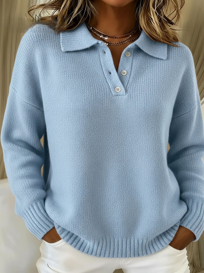 Olivia | Weiche Strickware mit Polo-Kragen