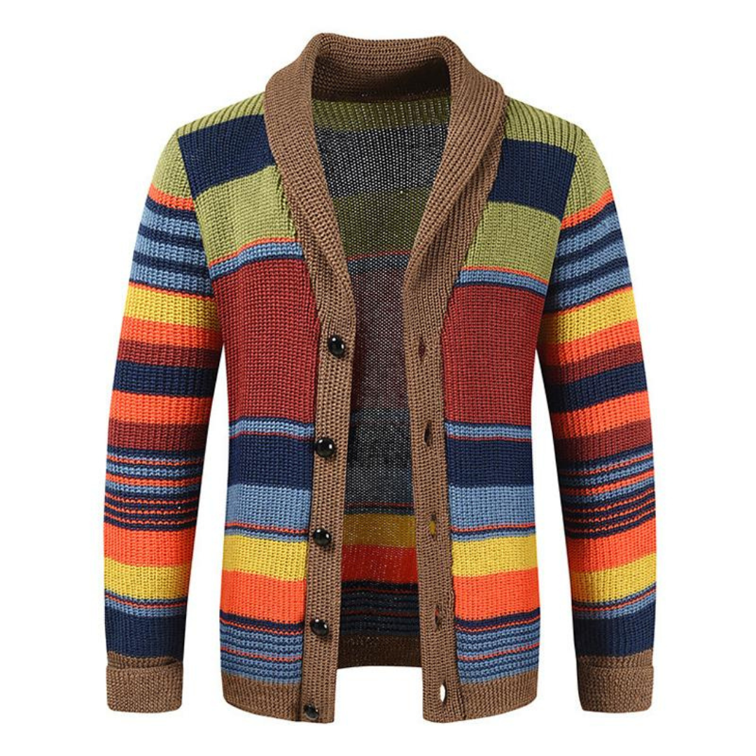 GARRY™|RETRO STRICKJACKE MIT STREIFEN