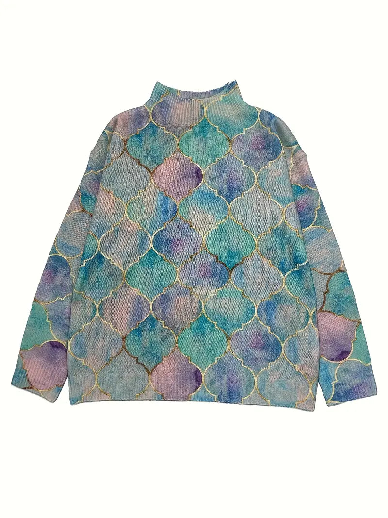 Erica – Pullover Aurora Glow mit goldenen Details