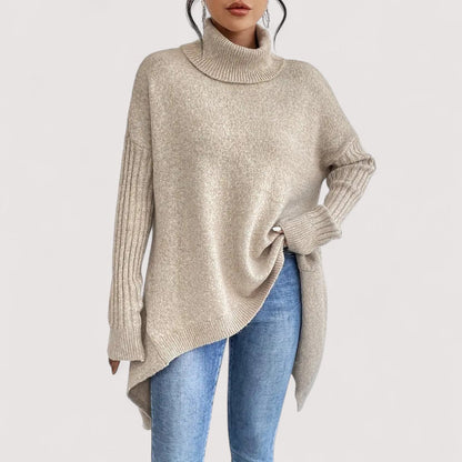 Patricia – Eleganter, langer Rollkragenpullover