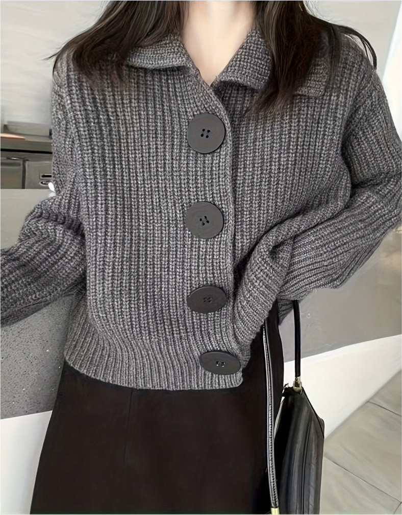 Elara | Weicher Cardigan mit Großen Knöpfen