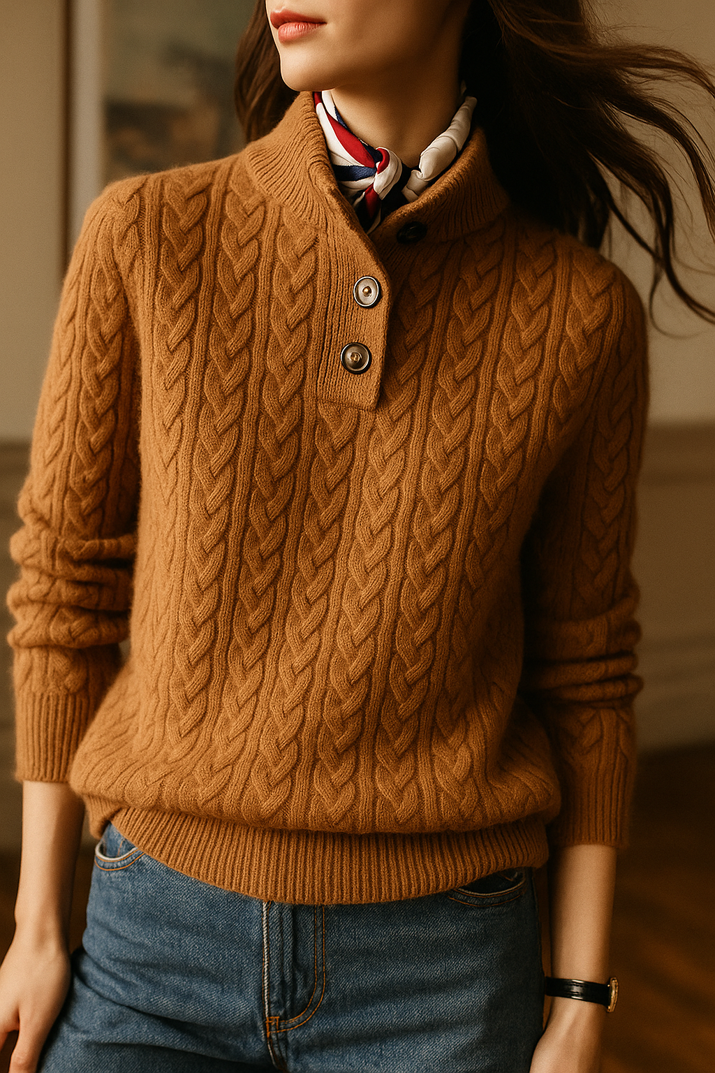 Carla | Strickpullover mit Knöpfen