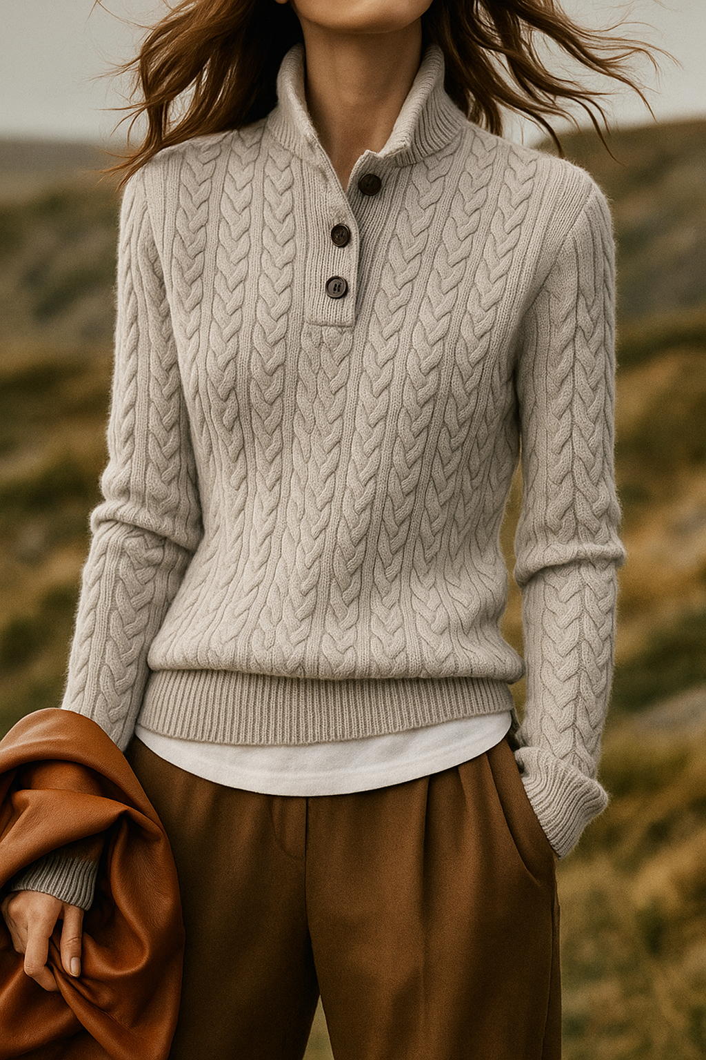 Carla | Strickpullover mit Knöpfen