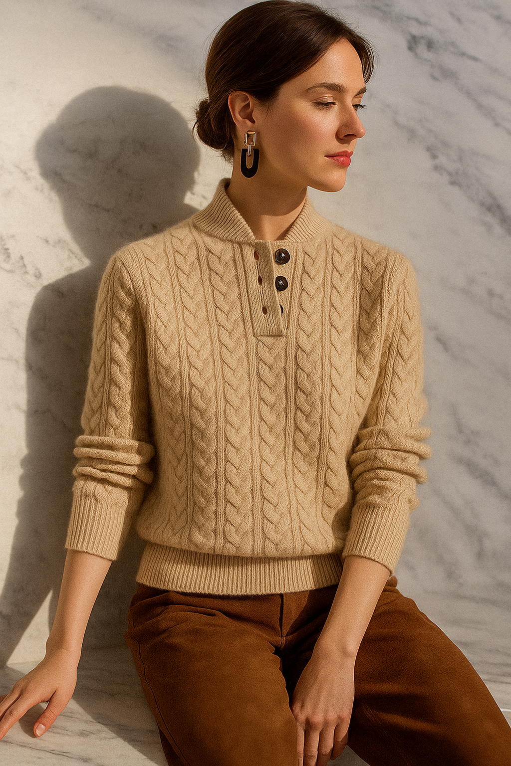 Carla | Strickpullover mit Knöpfen