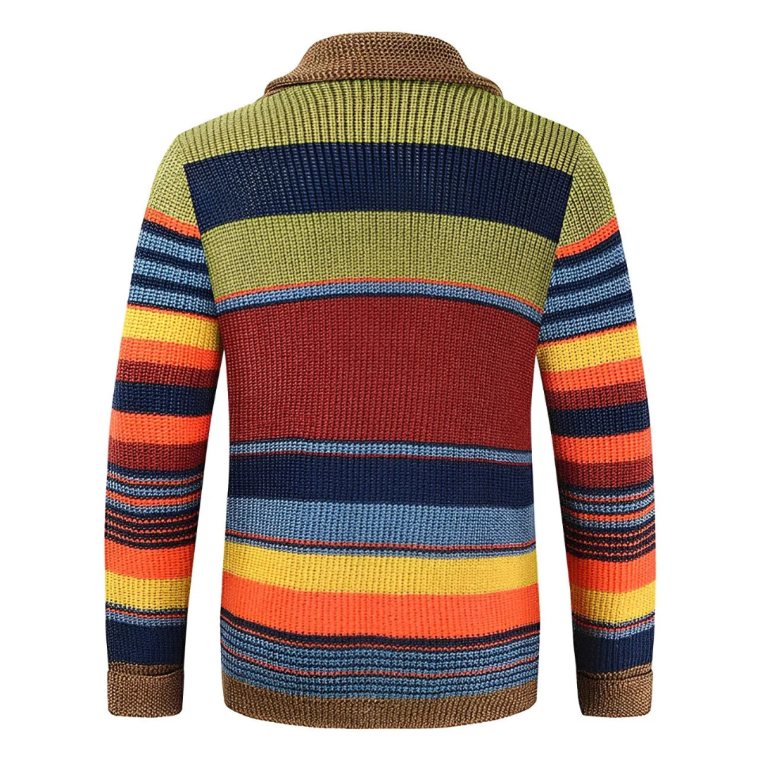 GARRY™|RETRO STRICKJACKE MIT STREIFEN