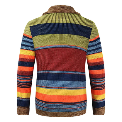 GARRY™|RETRO STRICKJACKE MIT STREIFEN