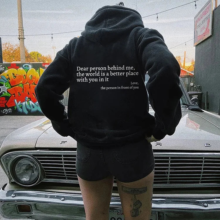 FEMMEHAUS LIEBE PERSON HINTER MIR HOODIE