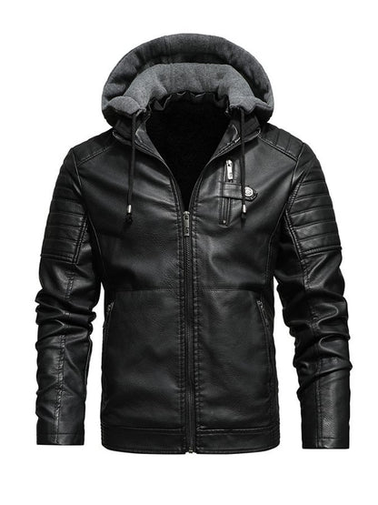 Vanhouten™ | Gebrauchte Lederlook-Jacke mit Kapuze