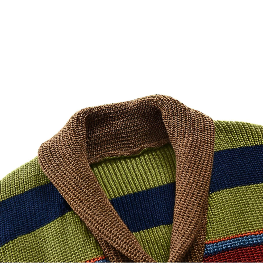 GARRY™|RETRO STRICKJACKE MIT STREIFEN