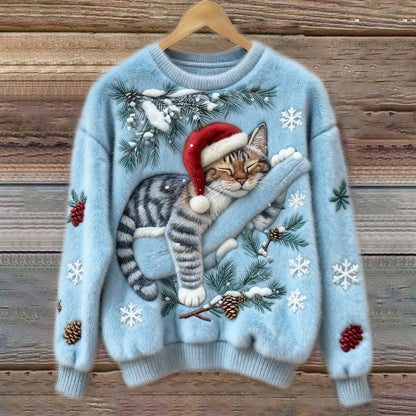 Wintertraum Katze Weihnachtspullover