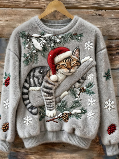 Wintertraum Katze Weihnachtspullover