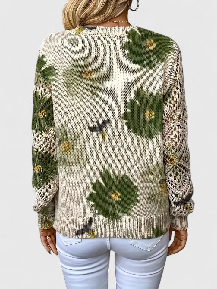Aurélie | Eleganter Pullover mit Blumenmuster