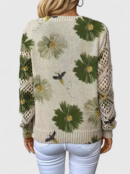 Aurélie | Eleganter Pullover mit Blumenmuster