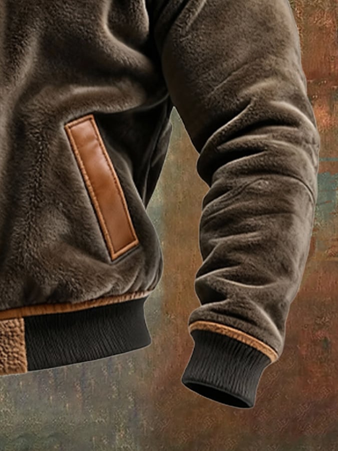 Vanhouten™ | Warme Velvet- und Kunstlederjacke mit Fleece-Futter