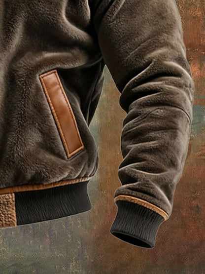 Vanhouten™ | Warme Velvet- und Kunstlederjacke mit Fleece-Futter