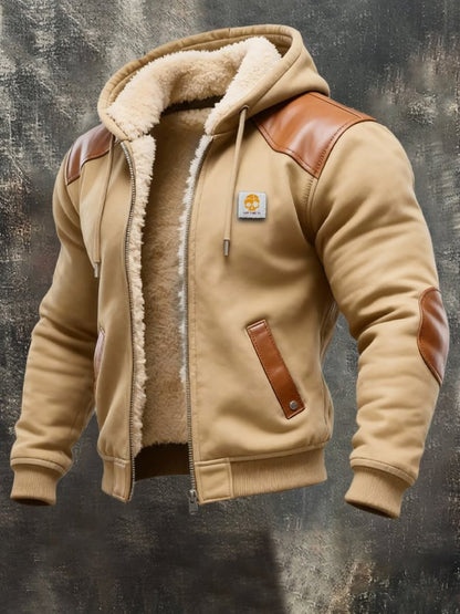 Warme Vintage-Jacke aus Kunstleder