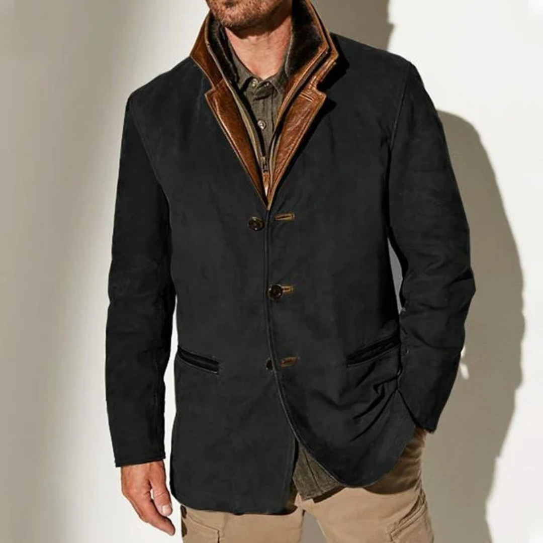 Victor | Vintage-Suede-Jacke mit Lederdetails