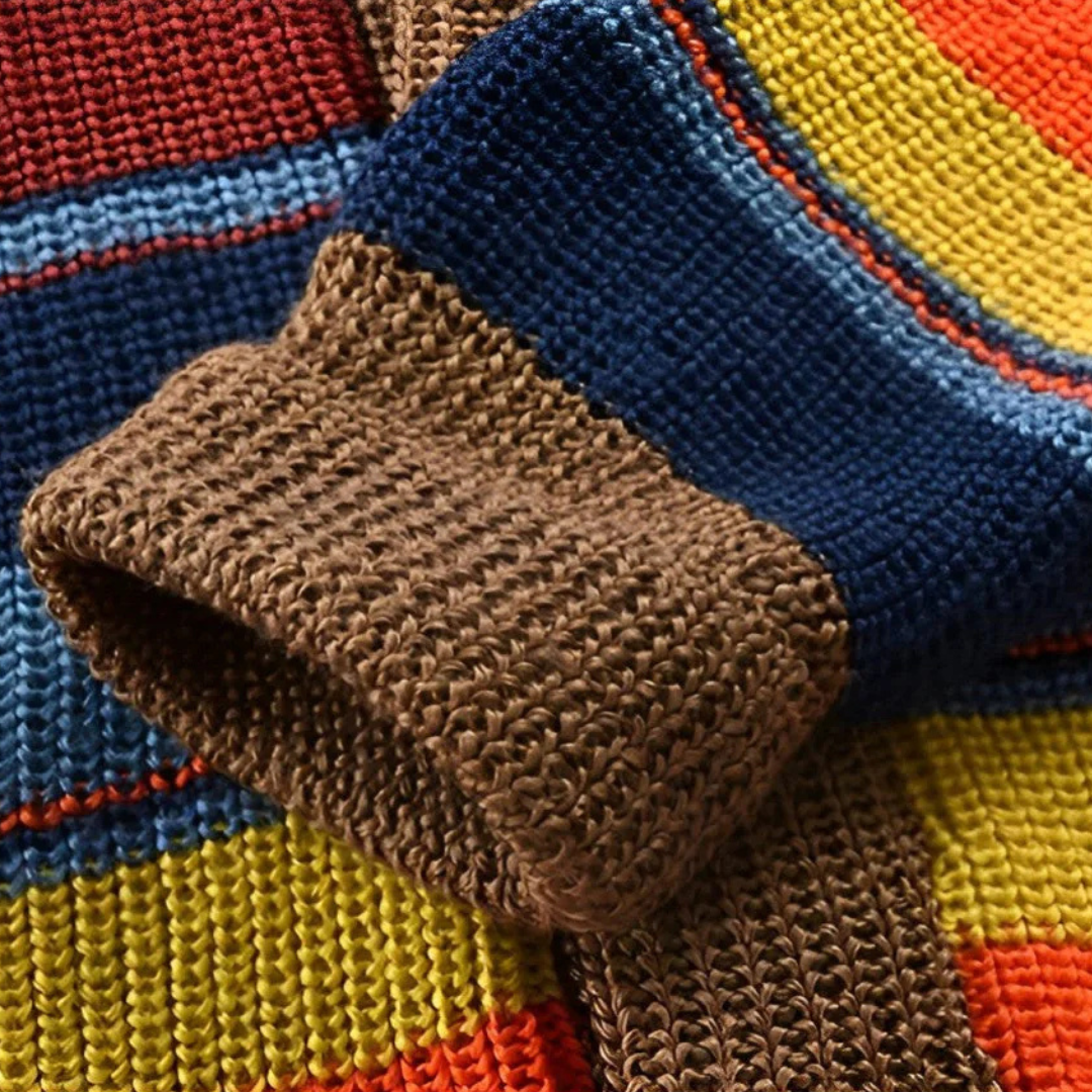 GARRY™|RETRO STRICKJACKE MIT STREIFEN