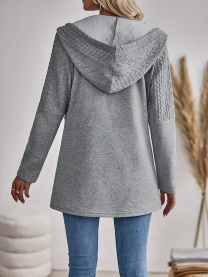 Vespara – Damen Sweatshirt mit Reißverschluss und elegantem Kapuzenpullover