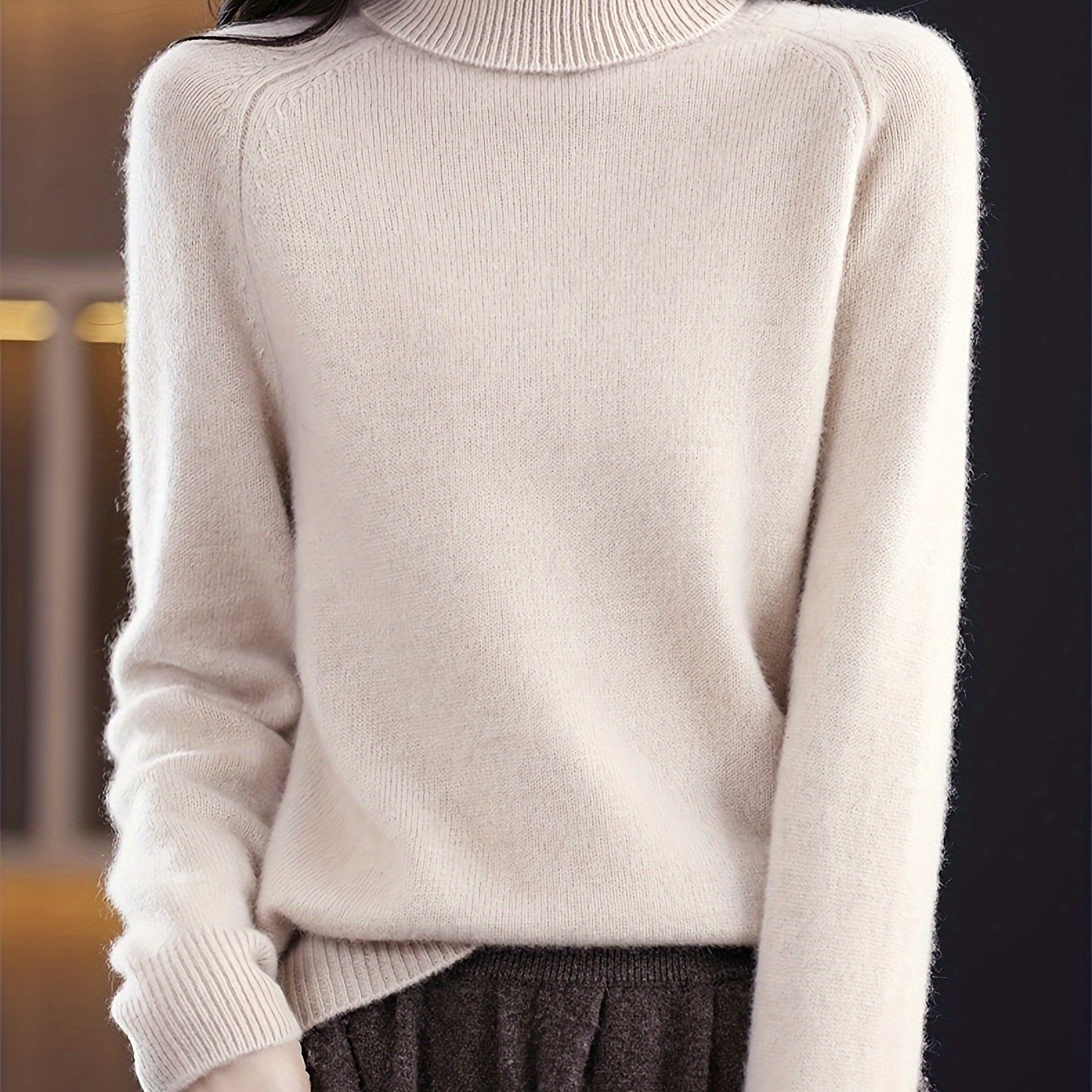 Aimée | Weiches Strickoberteil mit hohem Kragen