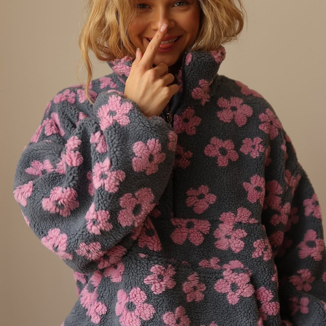 Chloé | Boho-Fleece-Pullover mit Blumenmuster