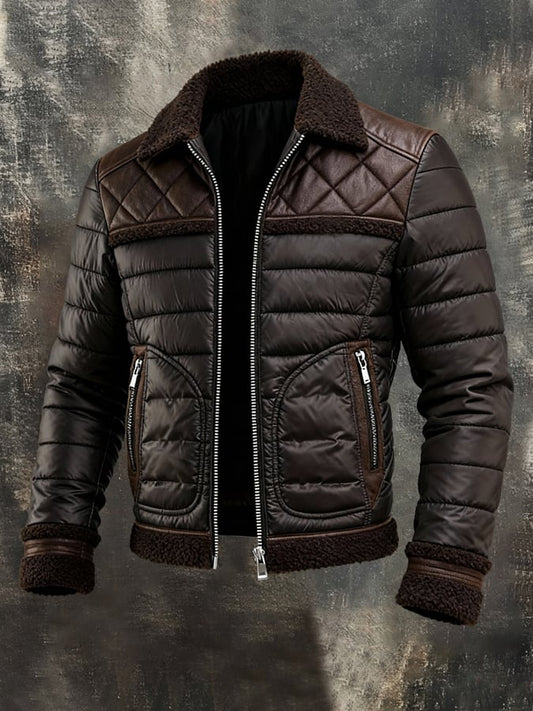 Vanhouten™ | Dunkel gefütterte Jacke mit warmem Sherpa-Kragen