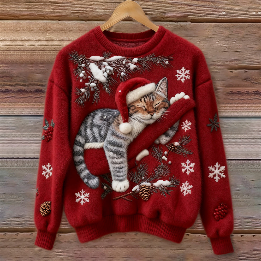 Wintertraum Katze Weihnachtspullover