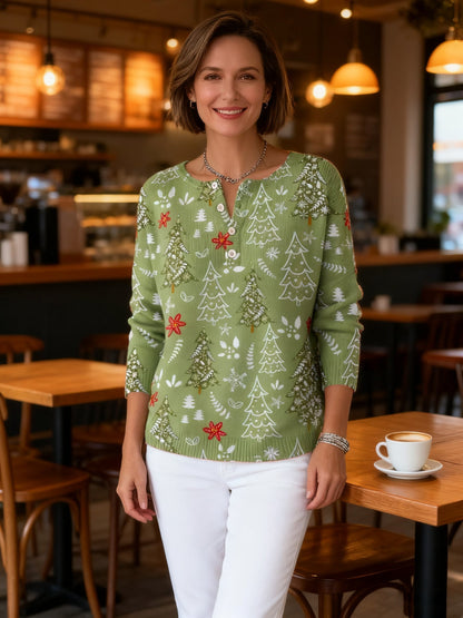 IRIS - Weihnachts-Pullover mit Knöpfen