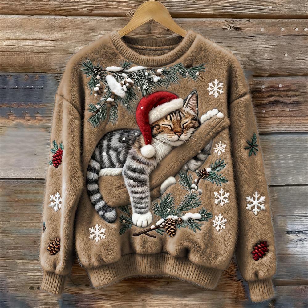 Wintertraum Katze Weihnachtspullover