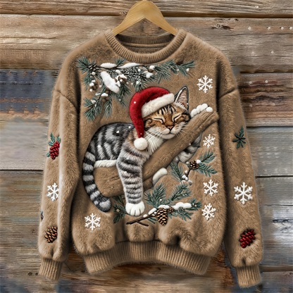Wintertraum Katze Weihnachtspullover