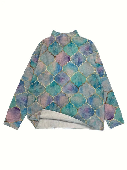 Erica – Pullover Aurora Glow mit goldenen Details